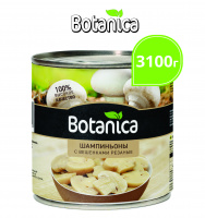 Шампиньоны с вешенкой резаные, 3100мл, 1/6, ж/б, Botanica, Китай