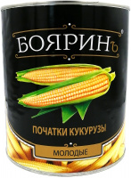 Кукуруза молодые початки, 3100мл, ж/б, БОЯРИНЪ, Тайланд/Вьетнам